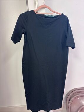 Lauren Ralph Lauren Black Crewneck Short Sleeve dress